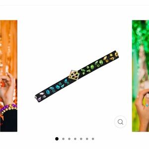 Brianna Cannon Rainbow Ombre Crystal Black Hat Band